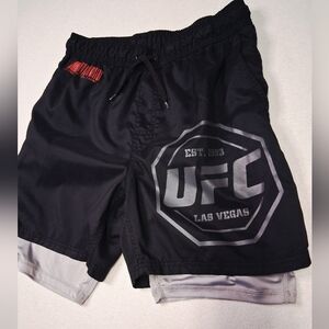 UFC Las Vegas Black and Gray Athletic Shorts